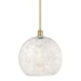 Innovations Lighting White Mouchette 14" Wide Pendant Satin Gold / White Mouchette