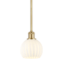 Innovations Lighting White Venetian 6" Wide Mini Pendant Satin Gold / White Venetian