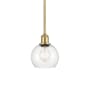 Innovations Lighting Athens 6" Wide Mini Pendant Satin Gold / Clear