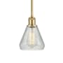 Innovations Lighting Conesus 6" Wide Mini Pendant Clear Crackle / Satin Gold