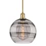 Innovations Lighting Rochester 10" Wide Mini Pendant Satin Gold / Light Smoke