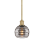 Innovations Lighting Rochester 6" Wide Mini Pendant Satin Gold / Light Smoke