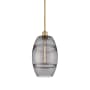 Innovations Lighting Vaz 8" Wide Mini Pendant Satin Gold / Light Smoke
