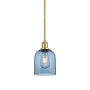 Innovations Lighting Bella 6" Wide Mini Pendant Satin Gold / Princess Blue