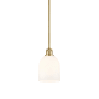 Innovations Lighting Bella 6" Wide Mini Pendant Satin Gold / Glossy White