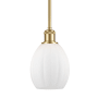 Innovations Lighting Eaton 6" Wide Mini Pendant Matte White / Satin Gold