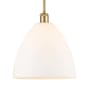 Innovations Lighting Bristol 12" Wide Pendant Satin Gold / Matte White