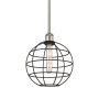 Innovations Lighting Lake Placid 10" Wide Cage Pendant Satin Nickel / Matte Black
