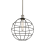 Innovations Lighting Lake Placid 12" Wide Cage Pendant Satin Nickel / Matte Black