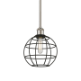 Innovations Lighting Lake Placid 8" Wide Cage Mini Pendant Satin Nickel / Matte Black