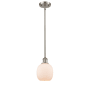 Innovations Lighting Belfast 6" Wide Mini Pendant Brushed Satin Nickel / Matte White
