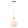 Innovations Lighting Large Athens 10" Wide Mini Pendant Brushed Satin Nickel / Matte White