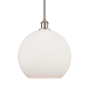 Innovations Lighting Athens 12" Wide Pendant Brushed Satin Nickel / Matte White