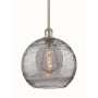 Innovations Lighting Athens Deco Swirl 12" Wide Pendant Brushed Satin Nickel / Light Smoke Deco Swirl
