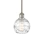 Innovations Lighting Athens 6" Wide Mini Pendant Clear Deco Swirl / Brushed Satin Nickel