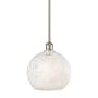 Innovations Lighting White Mouchette 10" Wide Mini Pendant Brushed Satin Nickel / White Mouchette