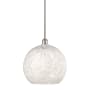 Innovations Lighting White Mouchette 14" Wide Pendant Brushed Satin Nickel / White Mouchette