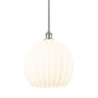 Innovations Lighting White Venetian 14" Wide Pendant Brushed Satin Nickel / White Venetian
