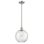 Innovations Lighting Large Athens 10" Wide Mini Pendant Brushed Satin Nickel / Clear