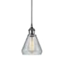 Innovations Lighting Conesus 6" Wide Mini Pendant Brushed Satin Nickel / Clear Crackle