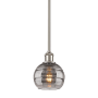 Innovations Lighting Rochester 6" Wide Mini Pendant Brushed Satin Nickel / Light Smoke