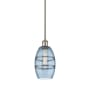 Innovations Lighting Vaz 6" Wide Mini Pendant Brushed Satin Nickel / Princess Blue