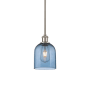 Innovations Lighting Bella 6" Wide Mini Pendant Brushed Satin Nickel / Princess Blue