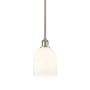 Innovations Lighting Bella 6" Wide Mini Pendant Brushed Satin Nickel / Glossy White