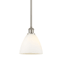 Innovations Lighting Bristol 8" Wide Mini Pendant Brushed Satin Nickel / Matte White