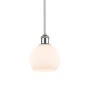 Innovations Lighting Athens 6" Wide Mini Pendant White and Polished Chrome / Matte White