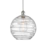 Innovations Lighting Athens 12" Wide Pendant Clear Deco Swirl / White and Polished Chrome