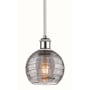 Innovations Lighting Athens Deco Swirl 6" Wide Mini Pendant White Polished Chrome / Light Smoke Deco Swirl