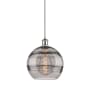 Innovations Lighting Rochester 10" Wide Mini Pendant White Polished Chrome / Light Smoke
