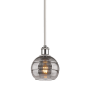 Innovations Lighting Rochester 6" Wide Mini Pendant White Polished Chrome / Light Smoke