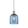 Innovations Lighting Bella 6" Wide Mini Pendant White Polished Chrome / Princess Blue