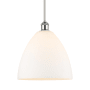 Innovations Lighting Bristol 12" Wide Pendant Matte White / White and Polished Chrome