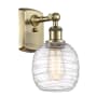 Innovations Lighting Belfast 11" Tall Wall Sconce Antique Brass / Deco Swirl