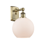Innovations Lighting Athens 13" Tall Wall Sconce Antique Brass / Matte White