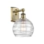 Innovations Lighting Athens 13" Tall Wall Sconce Antique Brass / Clear Deco Swirl