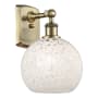 Innovations Lighting White Mouchette 11" Tall Wall Sconce Antique Brass / White Mouchette