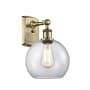 Innovations Lighting Athens 13" Tall Wall Sconce Antique Brass / Clear