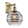 Innovations Lighting Rochester 11" Tall Wall Sconce Antique Brass / Light Smoke