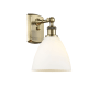 Innovations Lighting Bristol Glass 12" Tall Wall Sconce Antique Brass / Matte White