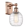 Innovations Lighting Belfast 11" Tall Wall Sconce Antique Copper / Deco Swirl