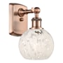 Innovations Lighting White Mouchette 9" Tall Wall Sconce Antique Copper / White Mouchette