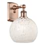 Innovations Lighting White Mouchette 11" Tall Wall Sconce Antique Copper / White Mouchette