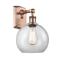 Innovations Lighting Athens 13" Tall Wall Sconce Antique Copper / Clear