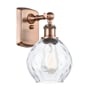 Innovations Lighting Small Waverly 11" Tall Bathroom Sconce Antique Copper / Clear