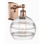 Innovations Lighting Rochester 11" Tall Wall Sconce Antique Copper / Clear