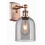 Innovations Lighting Bella 11" Tall Wall Sconce Antique Copper / Light Smoke